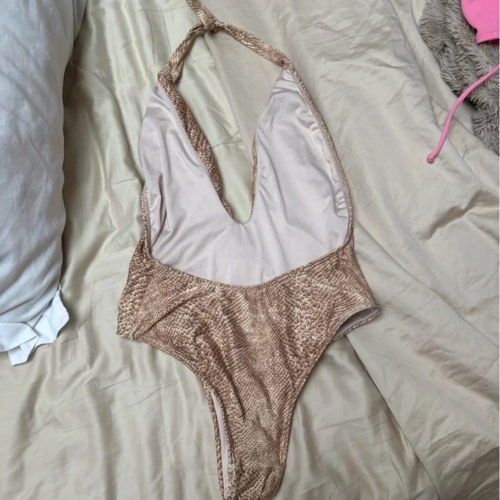 UO out from under Brown Snake Print Women Swim One Piece